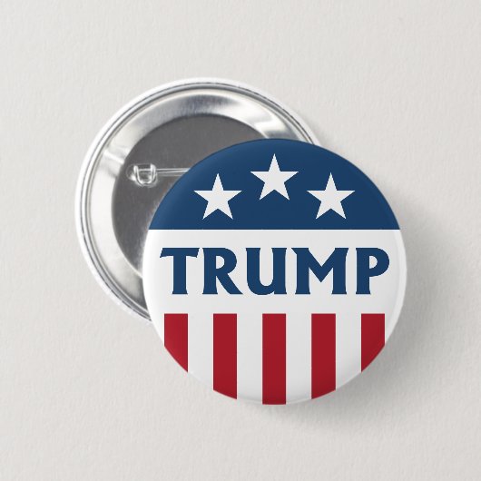 Badge Rond 5 Cm Indicateur TRUMP Retro Campaign Design Stars & Str (Devant & derrière)
