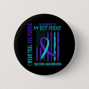 Badge Rond 5 Cm Indicateur turquoise de sensibilisation au suicide
