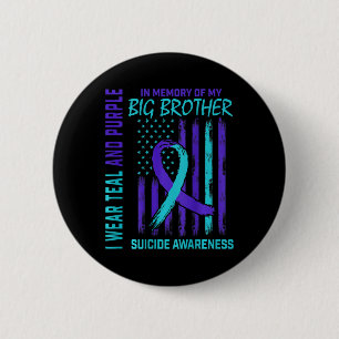 Badge Rond 5 Cm Indicateur turquoise de sensibilisation au suicide