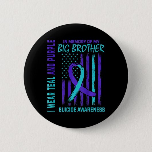 Badge Rond 5 Cm Indicateur turquoise de sensibilisation au suicide (Devant)