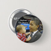 Badge Rond 5 Cm Indigènes pour Obama (Devant & derrière)