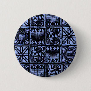 Badge Rond 5 Cm Indigo Batik Quilt