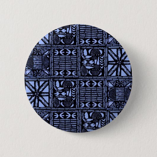 Badge Rond 5 Cm Indigo Batik Quilt (Devant)