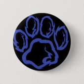 Badge Rond 5 Cm Indigo Paw - arrière - plan noir (Devant)