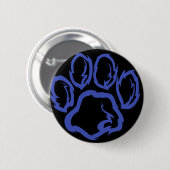 Badge Rond 5 Cm Indigo Paw - arrière - plan noir (Devant & derrière)