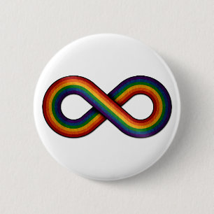 Badge Rond 5 Cm Infinité arc-en-ciel