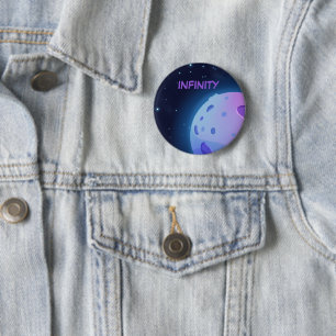 Badge Rond 5 Cm Infinité Dans Le Bouton Violet