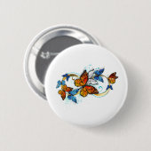 Badge Rond 5 Cm Infinité de papillons monarques (Devant & derrière)
