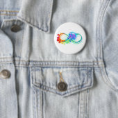 Badge Rond 5 Cm Infinity avec Rainbow Jellyfish (En situation)