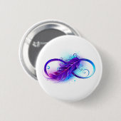 Badge Rond 5 Cm Infinity with purple feather (Devant & derrière)
