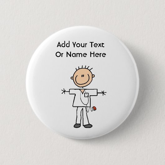 Badge Rond 5 Cm Infirmier en bâtons (Devant)