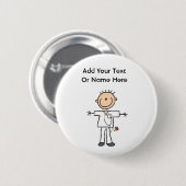 Badge Rond 5 Cm Infirmier en bâtons (Devant & derrière)