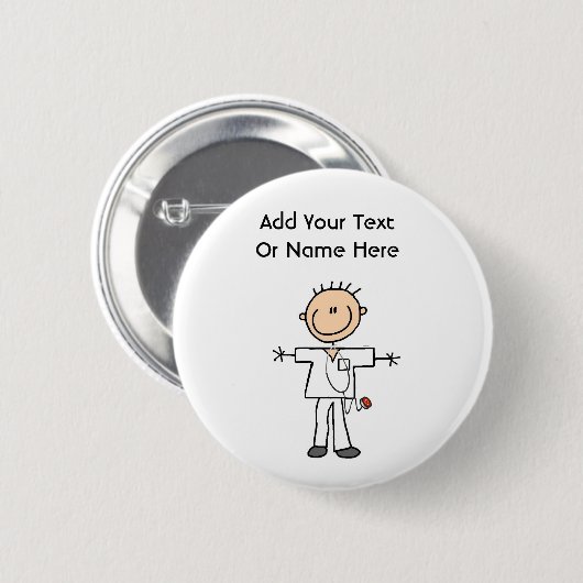 Badge Rond 5 Cm Infirmier en bâtons (Devant & derrière)