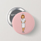 Badge Rond 5 Cm Infirmière (Devant & derrière)