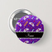 Badge Rond 5 Cm Infirmière à parties scintillant violette Infirmiè (Devant & derrière)