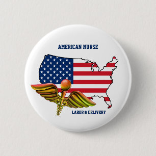 Badge Rond 5 Cm infirmière américaine Travail et livraison patri
