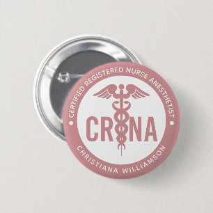 Badge Rond 5 Cm Infirmière anesthésiste certifiée CRNA personnalis
