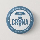 Badge Rond 5 Cm Infirmière anesthésiste certifiée CRNA personnalis (Devant)