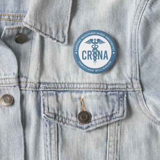 Badge Rond 5 Cm Infirmière anesthésiste certifiée CRNA personnalis (En situation)