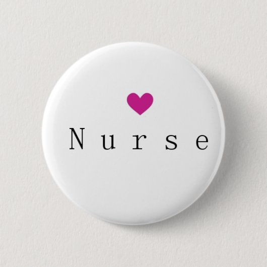Badge Rond 5 Cm Infirmière au coeur rose (Devant)