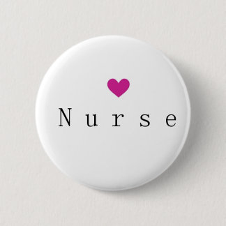 Badge Rond 5 Cm Infirmière au coeur rose