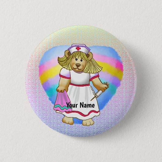 Badge Rond 5 Cm Infirmière Betsy Bear (Devant)