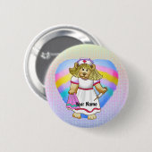 Badge Rond 5 Cm Infirmière Betsy Bear (Devant & derrière)
