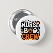 Badge Rond 5 Cm Infirmière Boo Crew Halloween Halloween Healthcare (Devant & derrière)