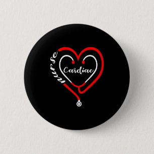 Badge Rond 5 Cm Infirmière cardiaque Saint-Valentin Stéthoscope Cœ