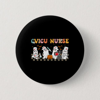 Badge Rond 5 Cm Infirmière Cvicu Ghost Éffrayant Halloween Cute Nu