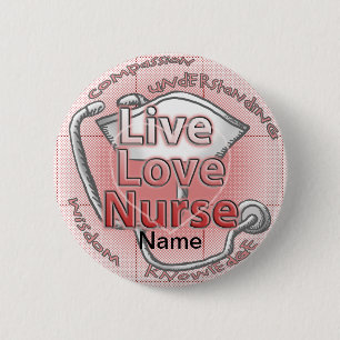 Badge Rond 5 Cm Infirmière d'amour en direct