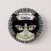 Badge Rond 5 Cm infirmière de chat de Tuxedo (Devant)