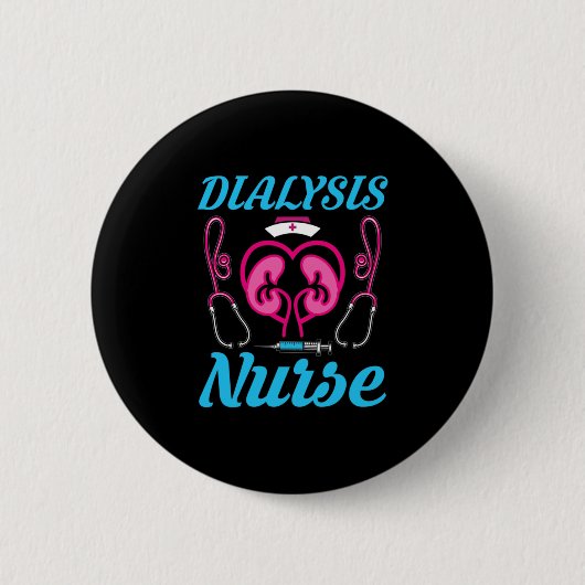 Badge Rond 5 Cm Infirmière de dialyse (Devant)