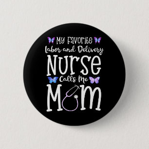 Badge Rond 5 Cm Infirmière de la main-d'oeuvre et de l'accouchemen