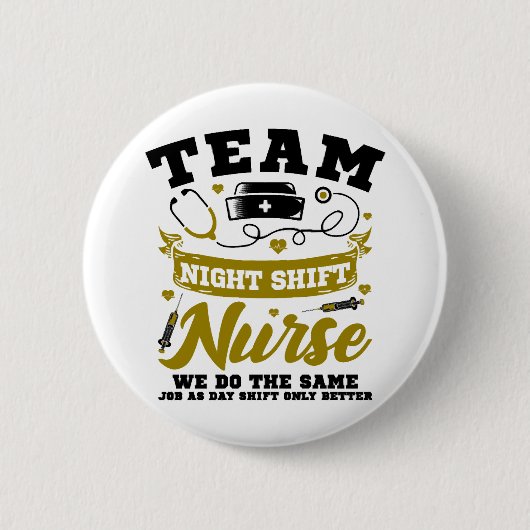 Badge Rond 5 Cm Infirmière de quart de nuit (Devant)