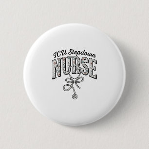 Badge Rond 5 Cm Infirmière de réanimation vintage floral stéthosco