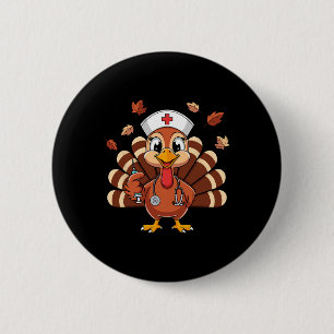 Badge Rond 5 Cm Infirmière de Thanksgiving Dinde Rn Usic Urgences