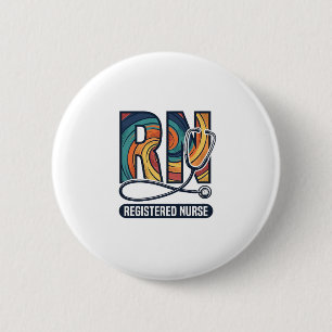 Badge Rond 5 Cm Infirmière diplômée IR vintage vecteur de concepti