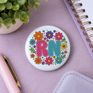 Badge Rond 5 Cm Infirmière diplômée rétro