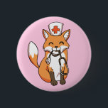 Badge Rond 5 Cm Infirmière Docteur Fox Dessin Bouton rose mignon B<br><div class="desc">Cet adorable bouton personnalisé serait parfait pour n'importe quel professionnel de la santé, de votre bien-aimée infirmière locale à un récent diplômé de l'école de médecine. Un badge personnalisé avec un mignon petit renard rouge dessiné à la main tenant un stéthoscope et portant un casquette d'infirmière en croix blanche et...</div>