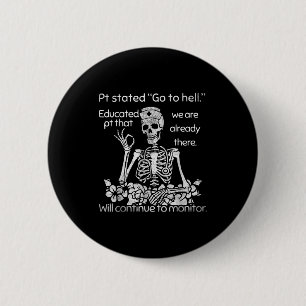 Badge Rond 5 Cm Infirmière drôle Humour sombre Crâne Pt indiqué Ho