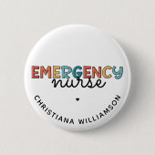 Badge Rond 5 Cm Infirmière d'urgence sur mesure infirmière infirmi (Devant)