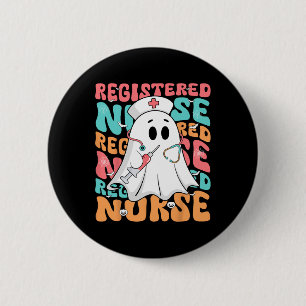 Badge Rond 5 Cm Infirmière éffrayante inscrite Fantôme Rn Funny Ha
