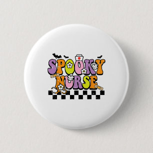 Badge Rond 5 Cm Infirmière Éffrayante super Retro Infirmière d'Hal
