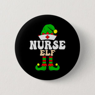 Badge Rond 5 Cm Infirmière Elf Xmas Famille Correspondante Groupe