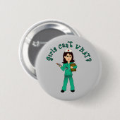 Badge Rond 5 Cm Infirmière en écologie (lumière) (Devant & derrière)