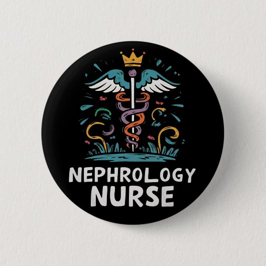 Badge Rond 5 Cm Infirmière en néphrologie (Devant)