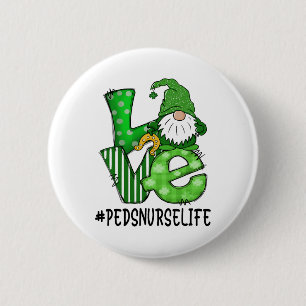 Badge Rond 5 Cm Infirmière en pédiatrie Saint-Patrick vert Gnome c
