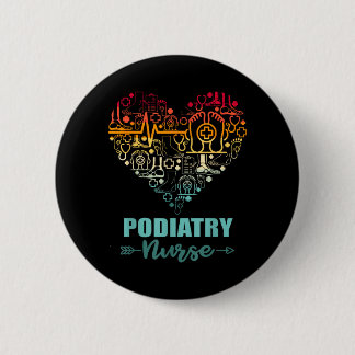 Badge Rond 5 Cm Infirmière en podologie cœur drôle vintage soins d