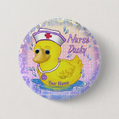 Badge Rond 5 Cm Infirmière épingle Ducky (Devant)
